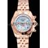 Breitling Chronomat Quartz Light Blue Dial Rose Gold Case And Bracelet Replica