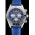 Breitling Chronomat Patrouille De France Blue Dial Stainless Steel Case Blue Leather Strap