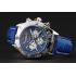 Breitling Chronomat Patrouille De France Blue Dial Stainless Steel Case Blue Leather Strap