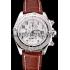 Breitling Chronomat 13 Stainless Steel Case White Dial Arabic Numerals Brown Leather Bracelet 622238