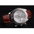 Breitling Chronomat 13 Stainless Steel Case White Dial Arabic Numerals Brown Leather Bracelet 622238