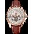 Cheap Breitling For Bentley Mulliner Tourbillon White Dial Rose Gold Case Brown Leather Strap