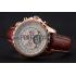 Cheap Breitling For Bentley Mulliner Tourbillon White Dial Rose Gold Case Brown Leather Strap