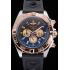 Cheap Breitling Chronomat Black Dial Rose Gold Bezel And Subdials Stainless Steel Case Black Rubber Strap