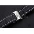 Breitling Black Leather White Stitching Bracelet  622482