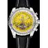 Breitling Bentley Mulliner Tourbillon Yellow Dial Stainless Steel Case Black Leather Strap  622730