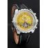 Breitling Bentley Mulliner Tourbillon Yellow Dial Stainless Steel Case Black Leather Strap  622730