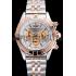 Replica Breitling Chronomat White Dial Rose Gold Bezel And Subdials Stainless Steel Case Two Tone Bracelet