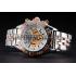 Replica Breitling Chronomat White Dial Rose Gold Bezel And Subdials Stainless Steel Case Two Tone Bracelet