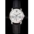 Cartier Ronde White Dial Diamond Hour Marks Stainless Steel Case Black Leather Strap