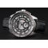 Cartier Calibre De Cartier Small Seconds Black And White Dial Stainless Steel Case Black Leather Strap