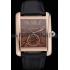 Cartier Tank MC Brown Dial Gold Case Black Leather Strap  622581