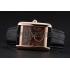 Cartier Tank MC Brown Dial Gold Case Black Leather Strap  622581