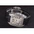 Swiss Cartier Santos Stainless Steel Bezel with Black Leather Strap  621524