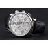 Cartier Rotonde Chronograph White Dial Stainless Steel Case Black Leather Strap