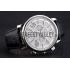 Cartier Rotonde Chronograph White Dial Stainless Steel Case Black Leather Strap