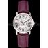 Cheap Cartier Ronde White Dial Stainless Steel Case Purple Leather Strap