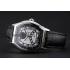 Cartier Tortue Perpetual Calendar White Dial Stainless Steel Case Black Leather Strap Replica