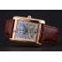 Replica Cartier Tank White Dial Rose Gold Case Brown Leather Strap  622764