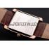 Replica Cartier Tank White Dial Rose Gold Case Brown Leather Strap  622764