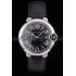 Cartier Ballon Bleu 38mm Black Dial Stainless Steel Case Black Leather Bracelet