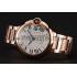 Swiss Cartier Ballon Bleu Two Timezone White Dial Rose Gold Case Rose Gold Bracelet 1453871