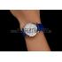 Cheap Cartier Ronde White Dial Diamond Hour Marks Stainless Steel Case Blue Leather Strap