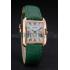 Replica Cartier Tank Anglaise 30mm White Dial Gold Case Green Leather Bracelet