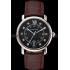 Cheap Cartier Ronde Solo Black Dial Diamond Hour Marks Stainless Steel Case Brown Leather Strap