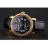 Swiss Cartier Rotonde Annual Calendar Black Dial Diamond Bezel Gold Case Black Leather Strap