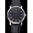 Cartier Rotonde Date Black Dial Stainless Steel Case Black Leather Strap