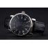 Cartier Rotonde Date Black Dial Stainless Steel Case Black Leather Strap