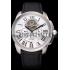 Cartier Calibre Tourbillon White Dial Stainless Steel Case Black Leather Strap  622751