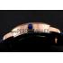 Replica Cartier Ronde White Dial Diamond Bezel Rose Gold Case Blue Leather Strap