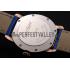 Replica Cartier Ronde White Dial Diamond Bezel Rose Gold Case Blue Leather Strap