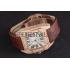 Swiss Cartier Santos Rose Gold Bezel with Diamonds and Brown Leather Strap sct46  621530