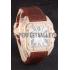 Swiss Cartier Santos Rose Gold Bezel with Diamonds and Brown Leather Strap sct46  621530