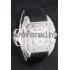 Replica Swiss Cartier Santos Silver Bezel with Diamonds and Black Leather Strap sct44  621528