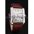 Swiss Cartier Tank MC White Dial Stainless Steel Case Brown Leather Strap