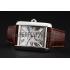 Swiss Cartier Tank MC White Dial Stainless Steel Case Brown Leather Strap