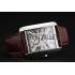 Swiss Cartier Tank MC White Dial Stainless Steel Case Brown Leather Strap