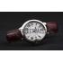 Cartier Ballon Bleu 42mm White Dial Stainless Steel Case Brown Leather Bracelet