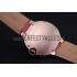 Swiss Cartier Ballon Bleu de Cartier White Dial Diamonds Case Pink Leather Bracelet  622553 Replica