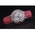 Swiss Cartier Ballon Bleu de Cartier White Dial Diamonds Case Pink Leather Bracelet  622553 Replica