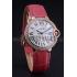 Swiss Cartier Ballon Bleu de Cartier White Dial Diamonds Case Pink Leather Bracelet  622553 Replica