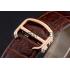 Swiss Cartier Rotonde Annual Calendar Black Dial Rose Gold Case Brown Leather Strap