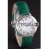 Cartier Ballon Bleu Silver Bezel with Pearl Dial Green Leather Band  621552