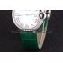 Cartier Ballon Bleu Silver Bezel with Pearl Dial Green Leather Band  621552