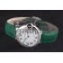 Cartier Ballon Bleu Silver Bezel with Pearl Dial Green Leather Band  621552