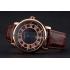 Cartier Rotonde Date Black Dial Rose Gold Case Brown Leather Strap